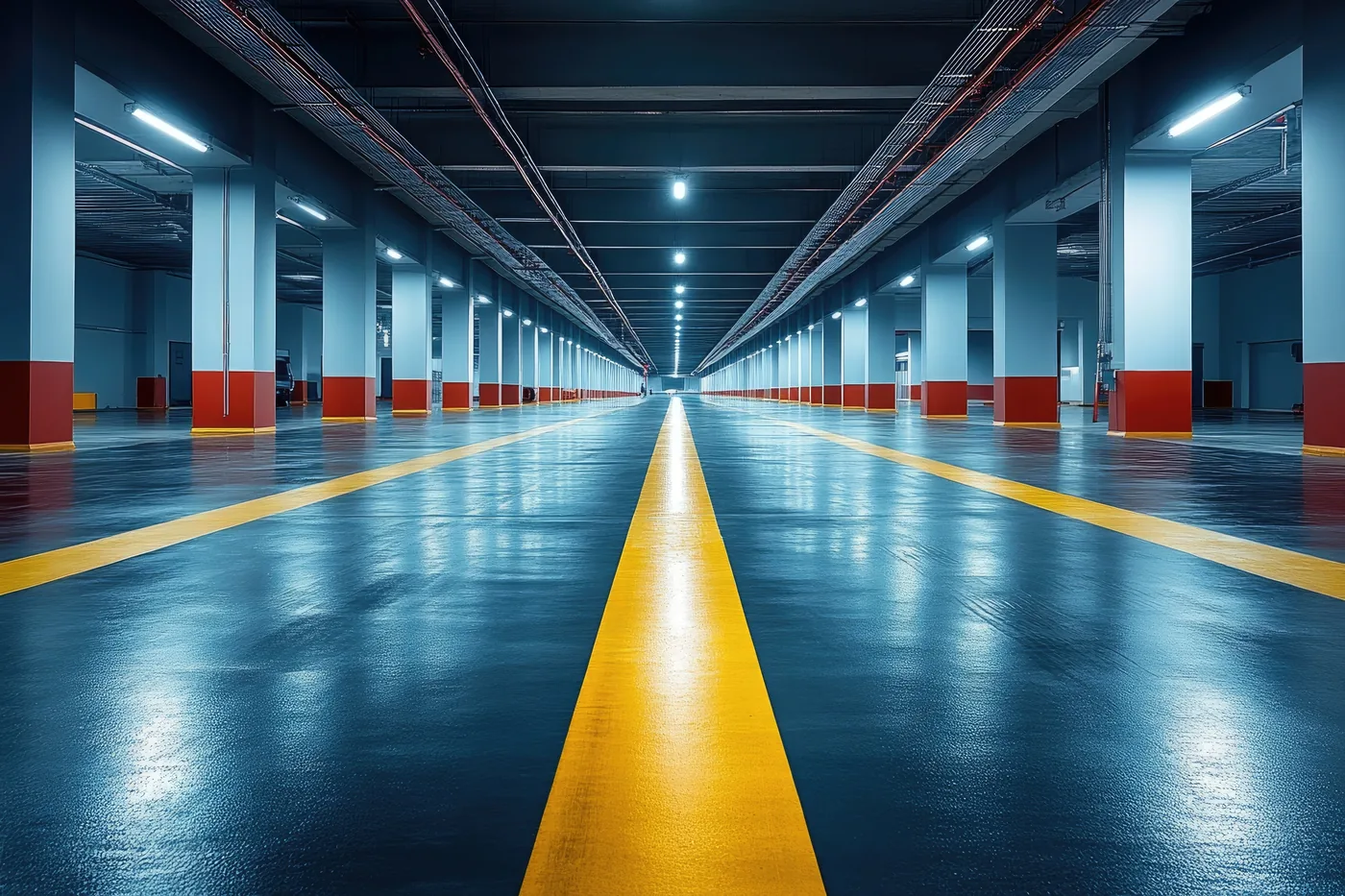 Modern epoxy floor coating near Brandon FL