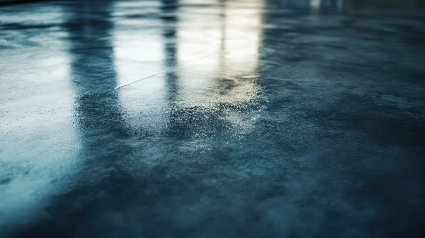 Shiny polished concrete floor in modern Tampa Bay building