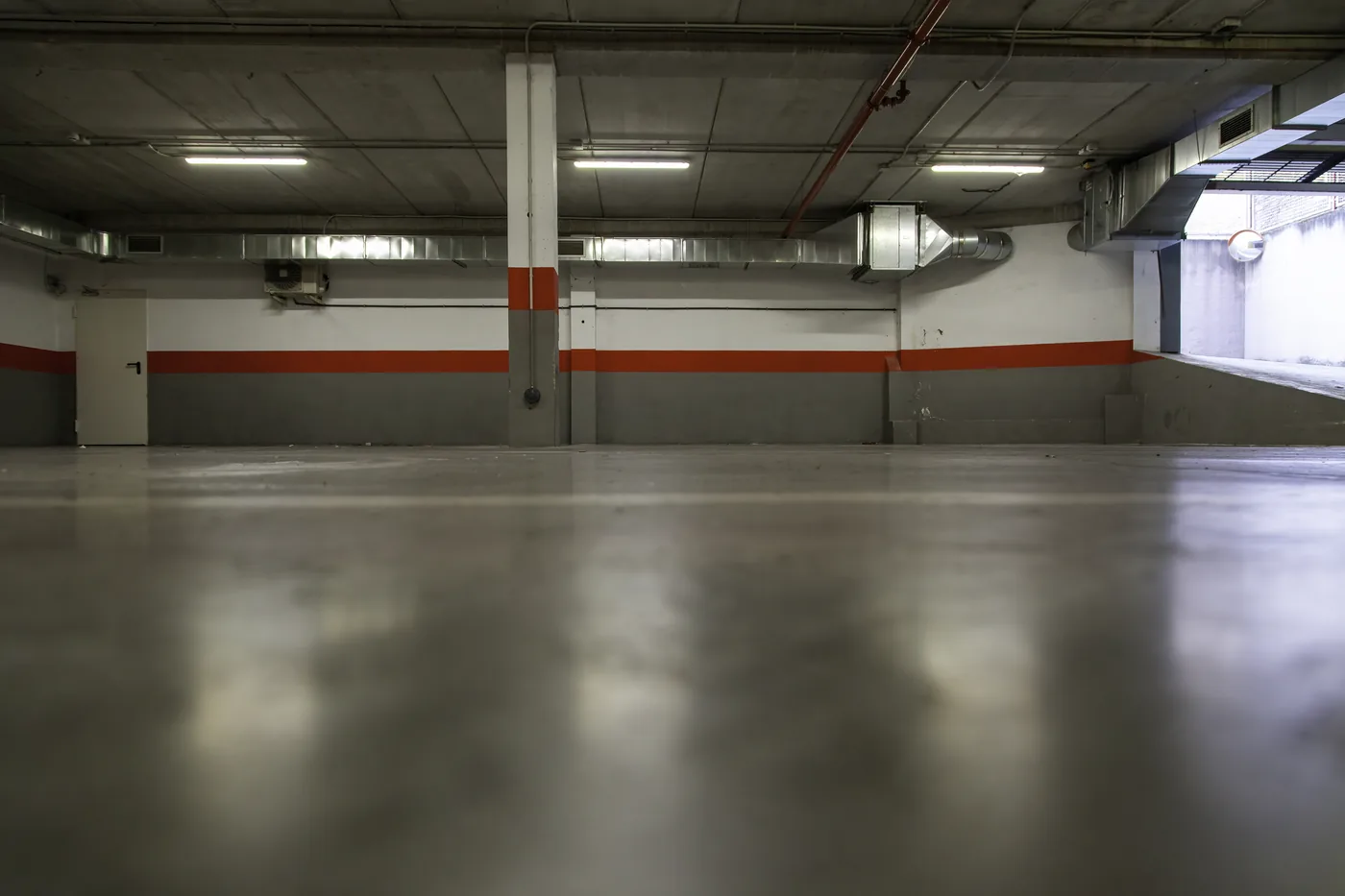 Underground garage epoxy flooring near Brandon